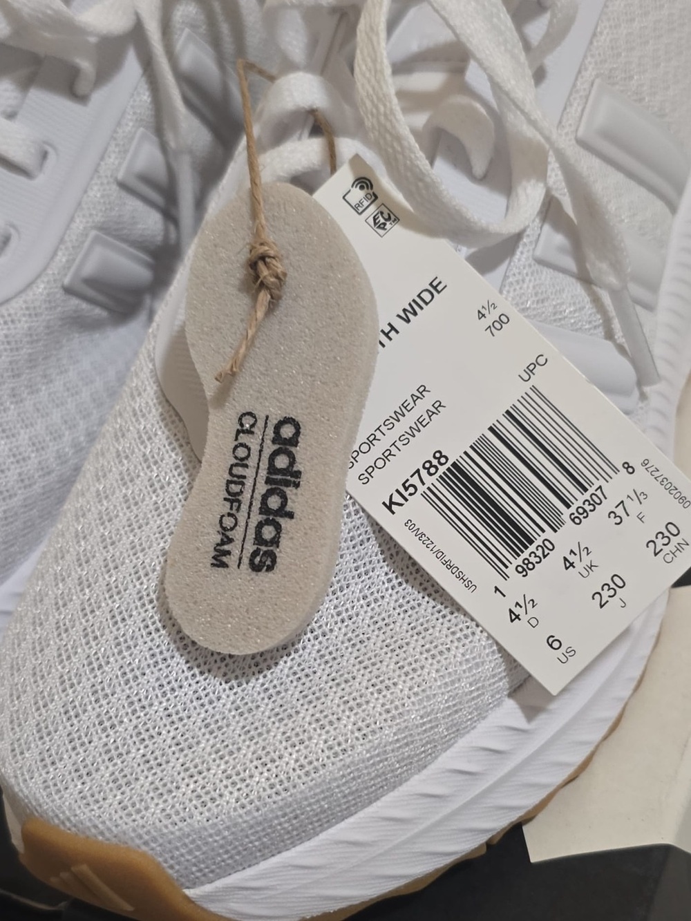 adidas Women’s White Athletic Sneakers with Gum Outsole
